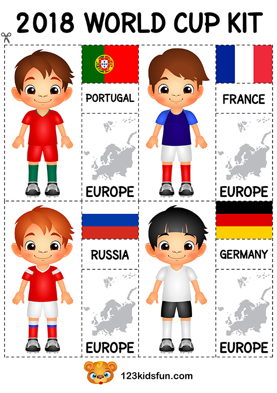 Football 2018 World Cup Kit. Free Worksheets and Activities for Kids.