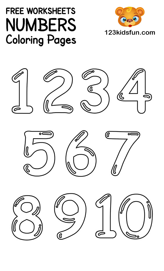 Homeschooling - Number Coloring Pages 1-10