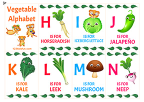 Vegetable Alphabet for Kids