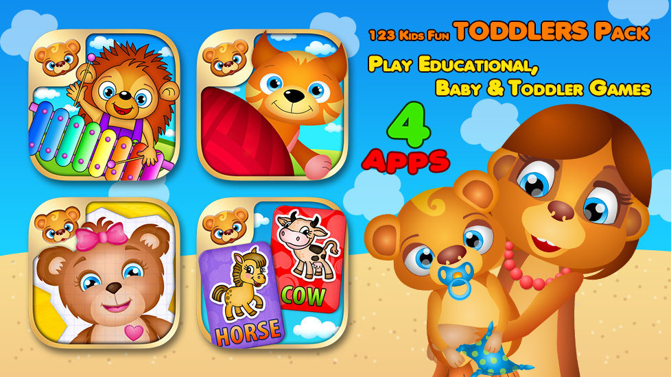 123 Kids Fun TODDLERS Pack - Play Educational, Baby & Toddler Games