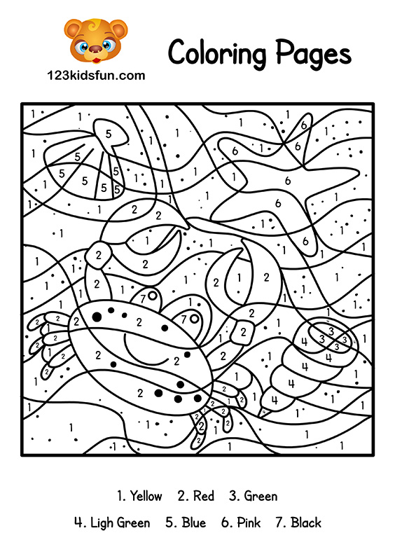 Color By Number Summer Coloring Pages for Kids Printable