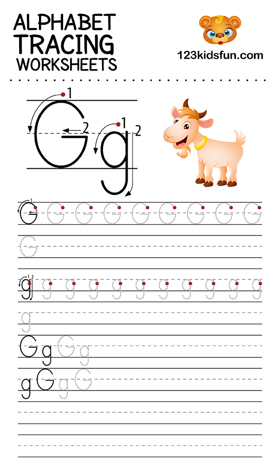Alphabet Tracing Worksheets A Z Free Printable For Kids 123 Kids Fun 