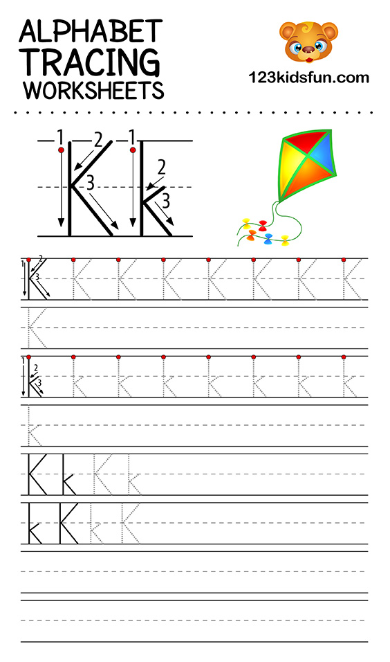 Alphabet Tracing Worksheets A-Z free Printable for Kids. | 123 Kids Fun