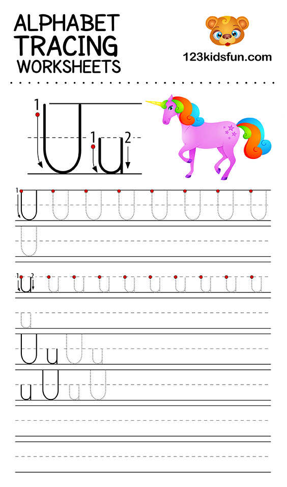 Alphabet Tracing Worksheets A Z Free Printable For Kids 123 Kids Fun 