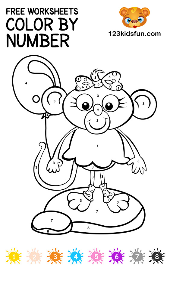 Free Color By Number Printable Coloring Pages For Kids 123 Kids Fun Apps