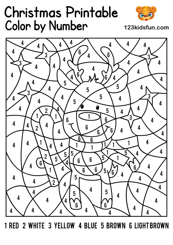 Christmas Color By Number Coloring Pages 22 Cheerful Christmas Color 