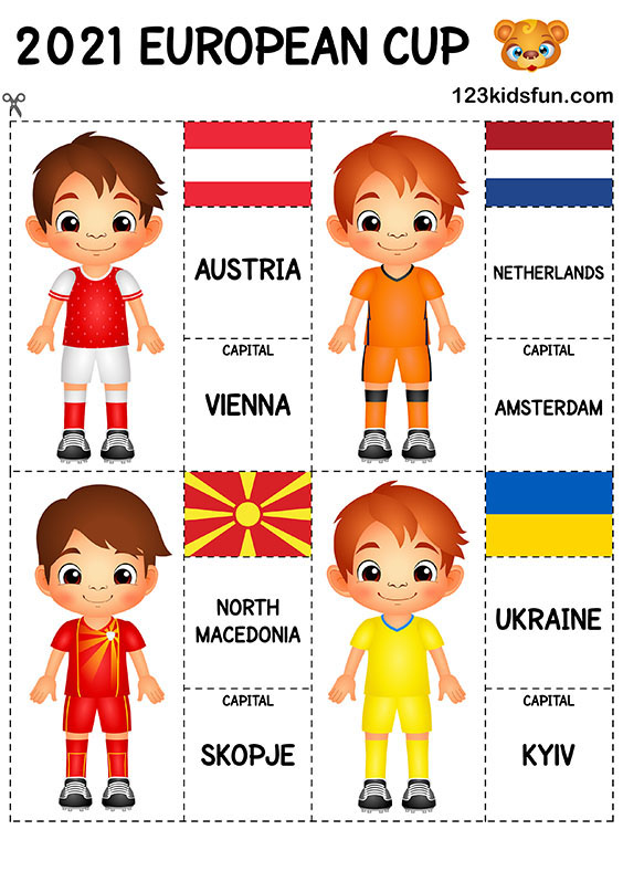 European Cup 2021 - Football Tracing Worksheets for Kids