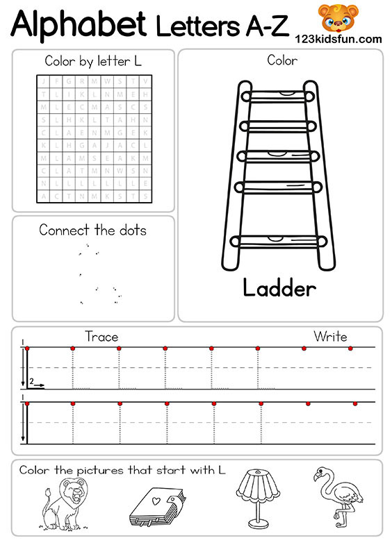 Free Alphabet Practice A-Z Letter Preschool Printable Worksheets to Learn for Kids