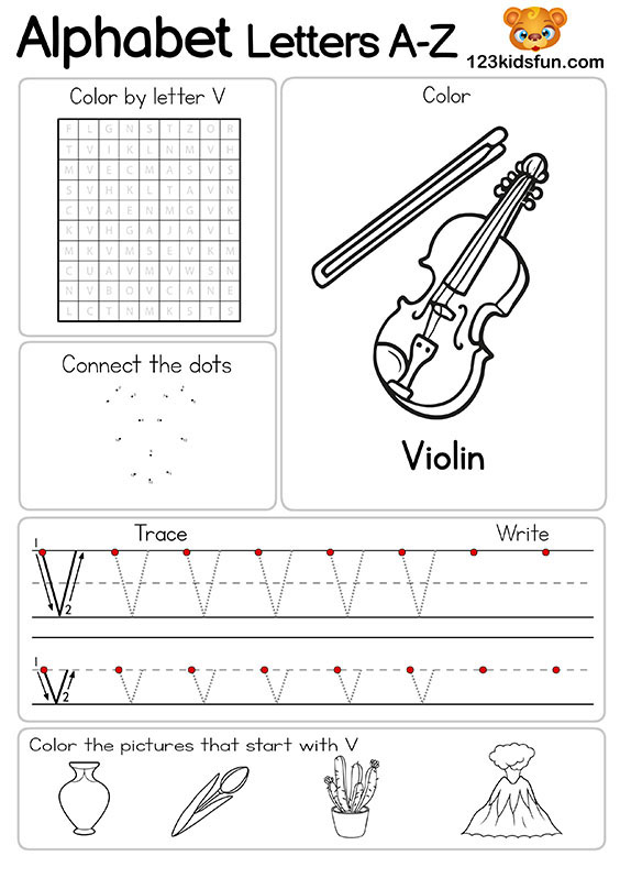 Free Alphabet Practice A-Z Letter Preschool Printable Worksheets to Learn for Kids