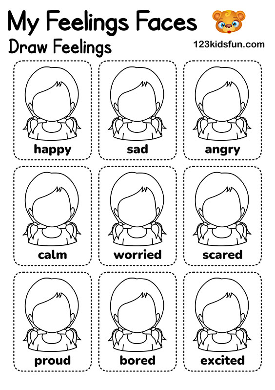 My Feelings Faces - Free Printables for Kids