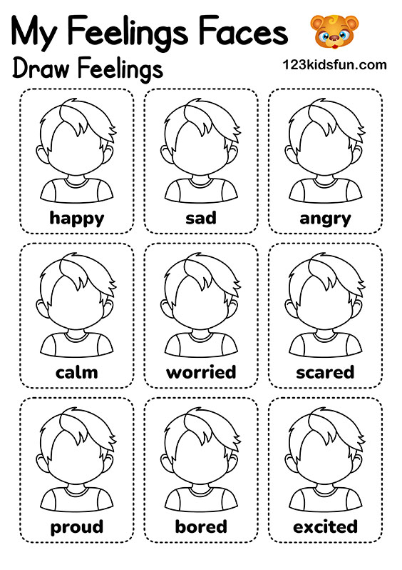 My Feelings Faces - Free Printables for Kids