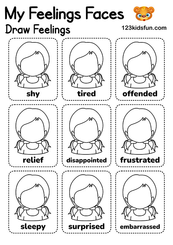 My Feelings Faces - Free Printables for Kids