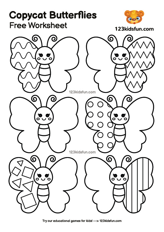 Copycat Butterflies - Free Worksheets