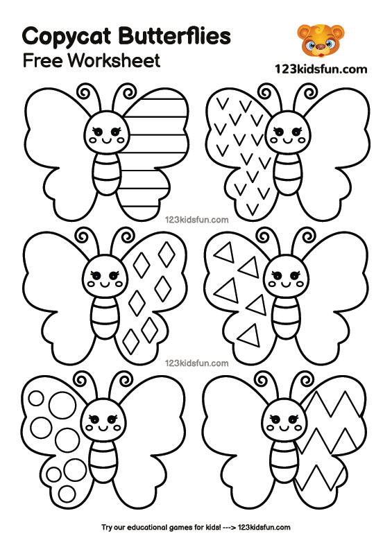 Copycat Butterflies - Free Worksheets