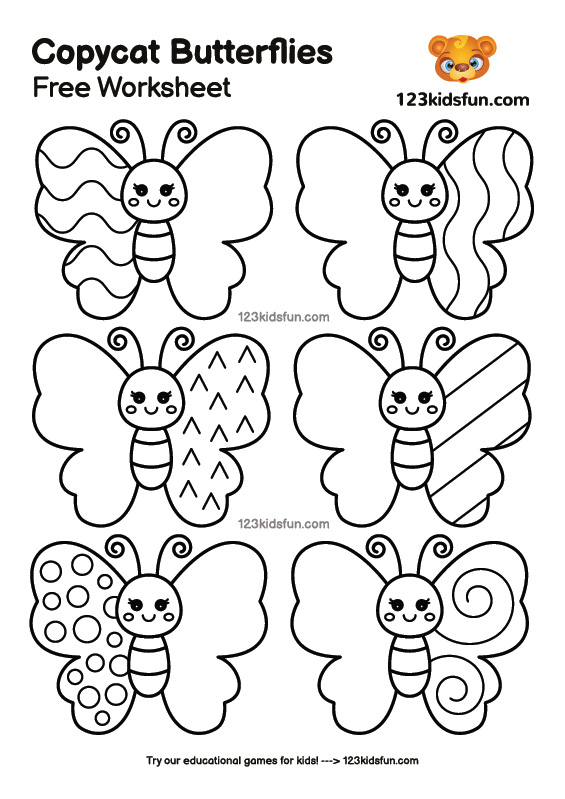 Copycat Butterflies - Free Worksheets