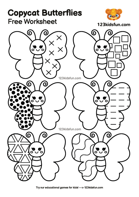 Copycat Butterflies - Free Worksheets