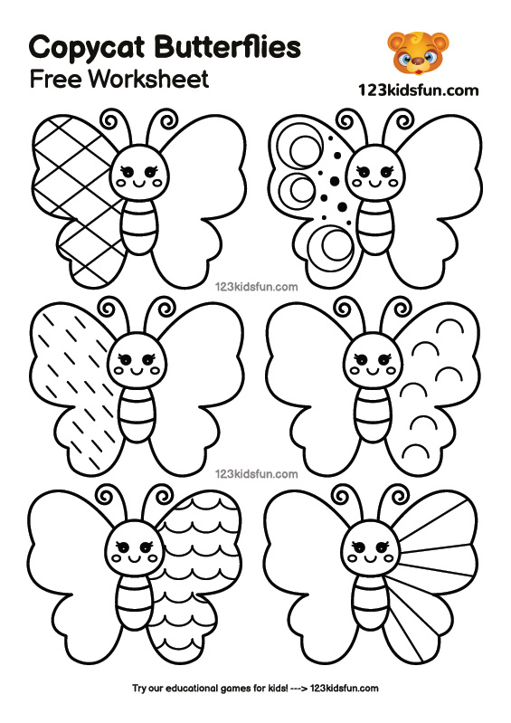 Copycat Butterflies - Free Worksheets