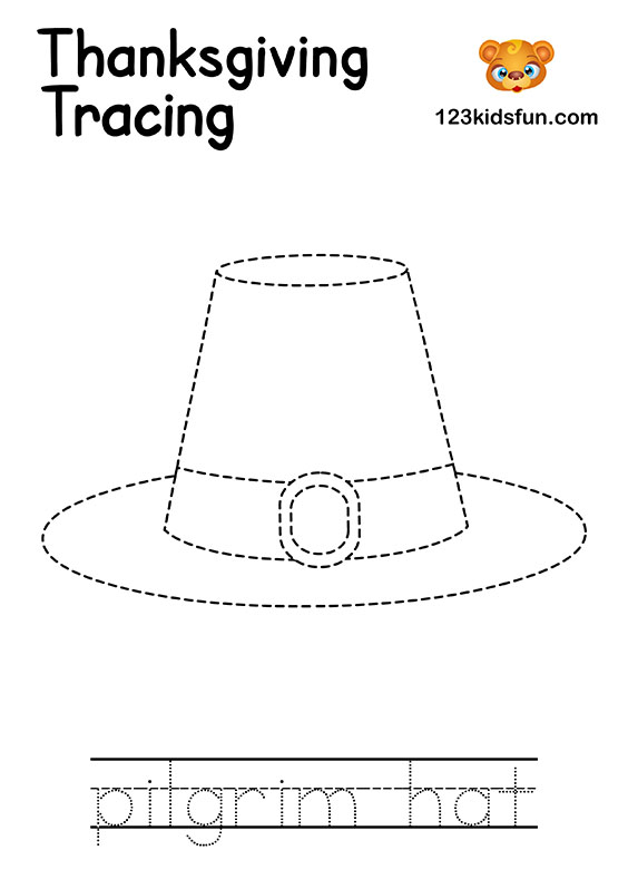 Thanksgiving Tracing Pilgrim Hat – Homeschooling