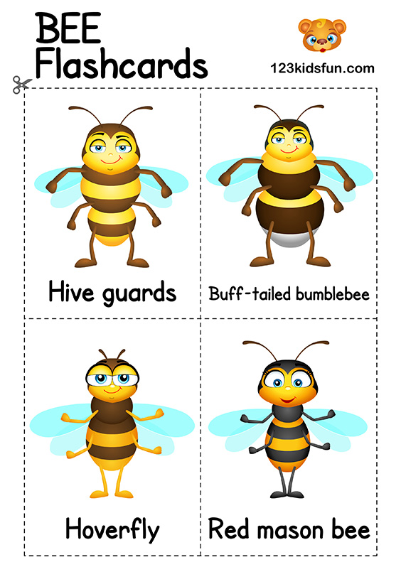 Bee Game - Free Flashcards for Kids Printables Preschool