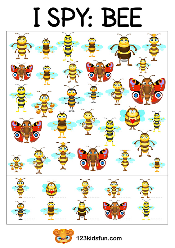 bee game free printables 123 kids fun apps