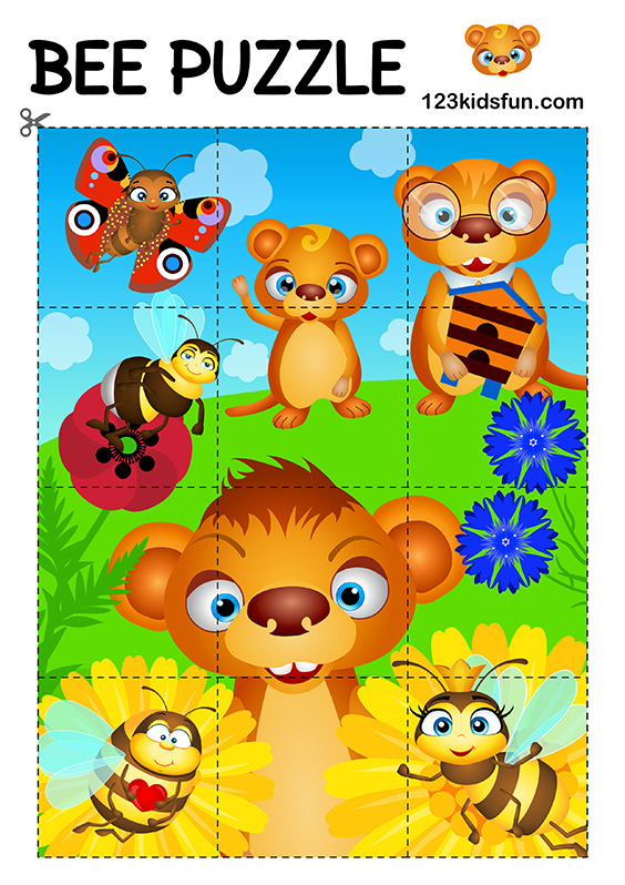 Bee Game - Free Animals Puzzle Game for Kids
