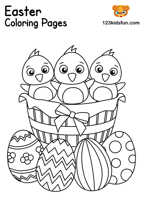Easter Eggs Basket Coloring Pages