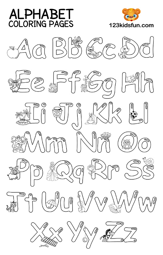 Free Printable Alphabet Coloring Pages for Kids   123 Kids Fun Apps