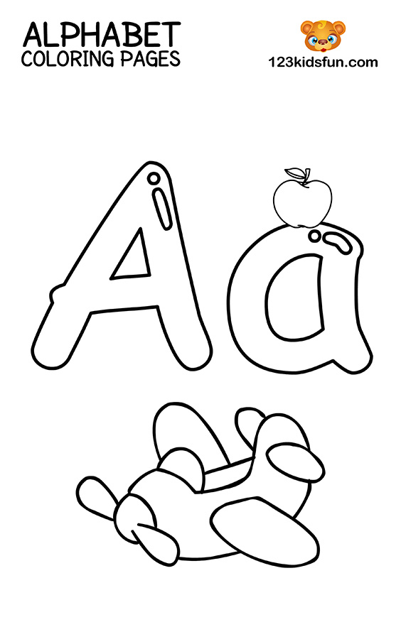 Alphabet Coloring Pages - A is for Airplane