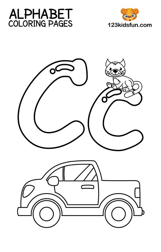 Alphabet Coloring Pages - C is for Car