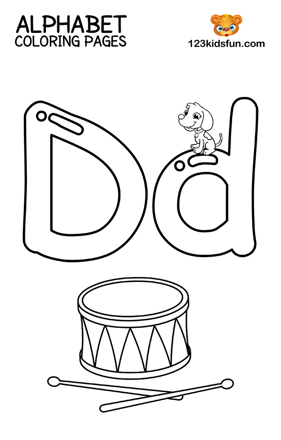 Alphabet Coloring Pages - D is for Drum