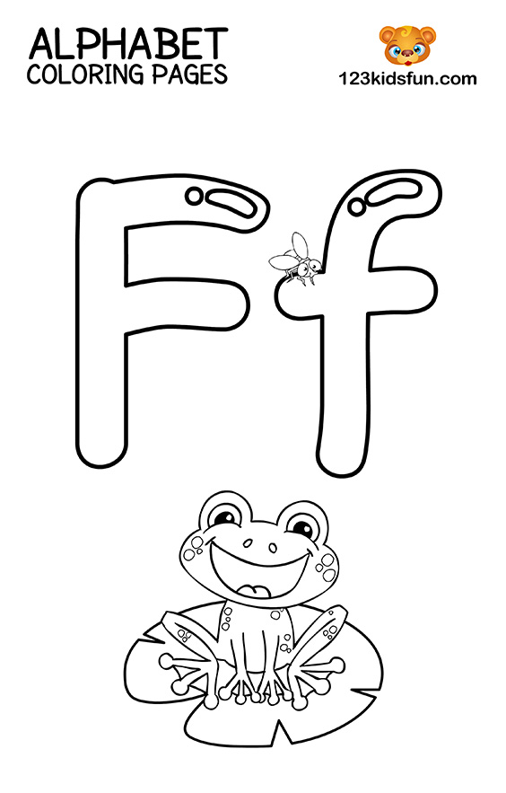 Alphabet Coloring Pages - F is for Frog