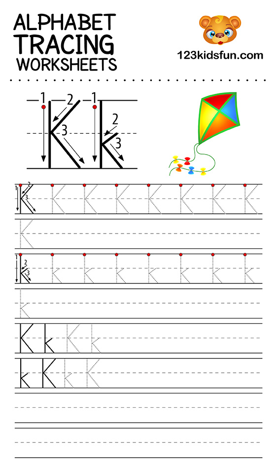 alphabet tracing k