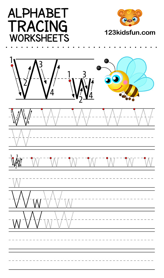 Alphabet Tracing Worksheets A Z Free Printable For Kids 123 Kids Fun 