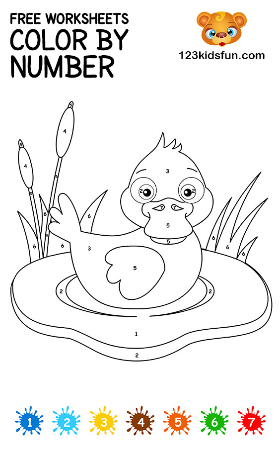 Download Free Color By Number Printable Coloring Pages For Kids 123 Kids Fun Apps