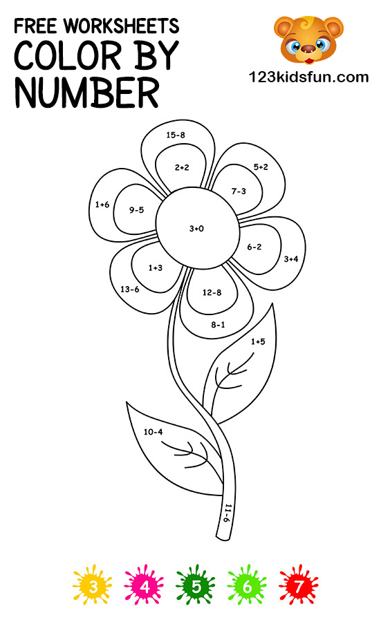 Free Color By Number Printable Coloring Pages For Kids 123 Kids Fun Apps