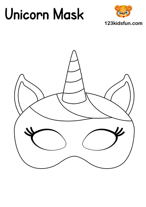 Unicorn Mask - Printable Mask Template