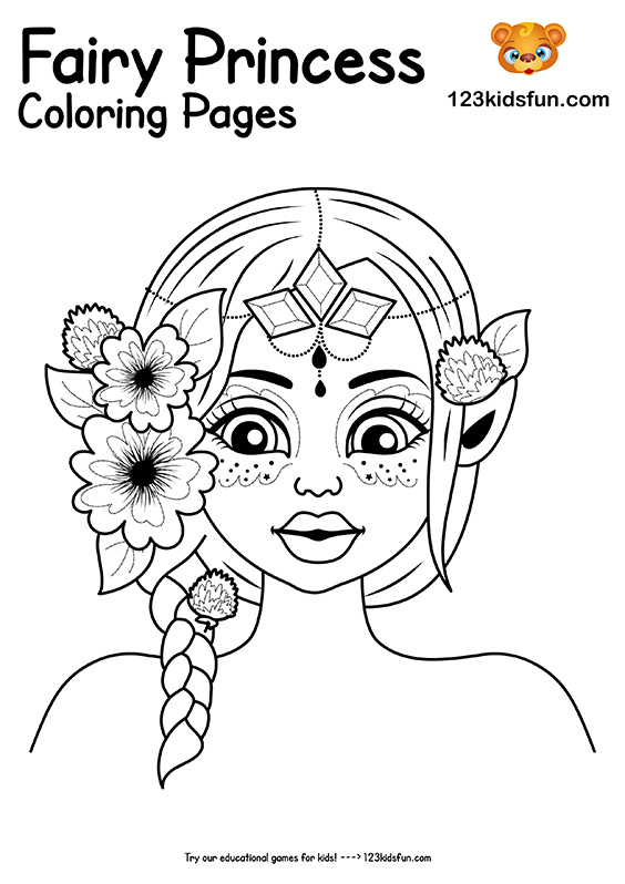 Free Printable Fairy Princess Coloring Pages for Girls