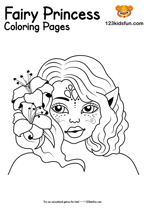 Beautiful Fairy Princess Coloring Pages