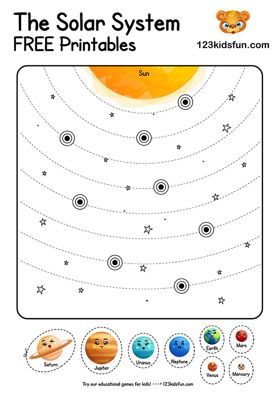 Solar System and Planets Worksheets for Kids