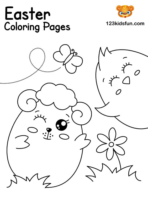Easter Lamb - Easter Coloring Pages