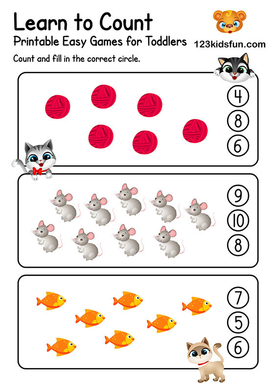 Learn to Count - Free Preschool Math Worksheets