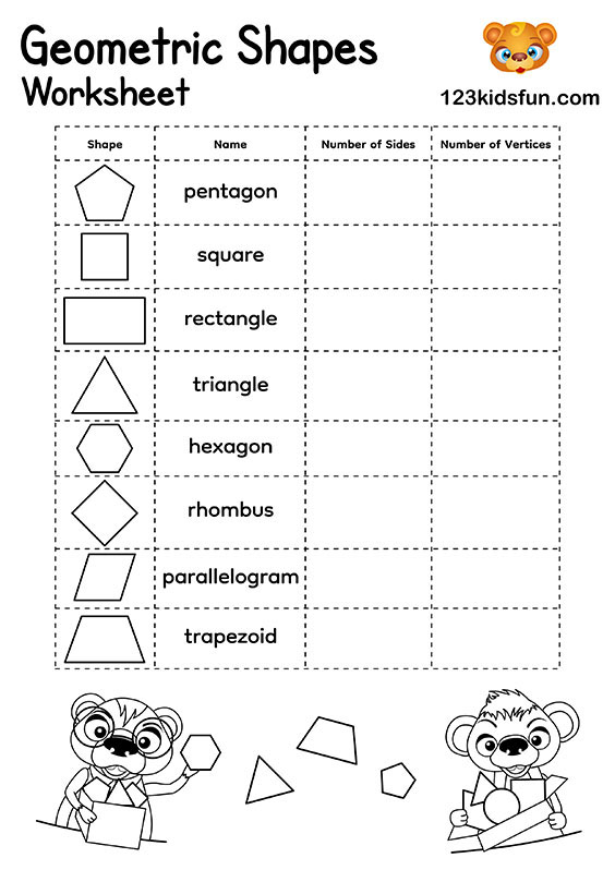 Free Preschool & Kindergarten Shapes Worksheets - Geometry Activities