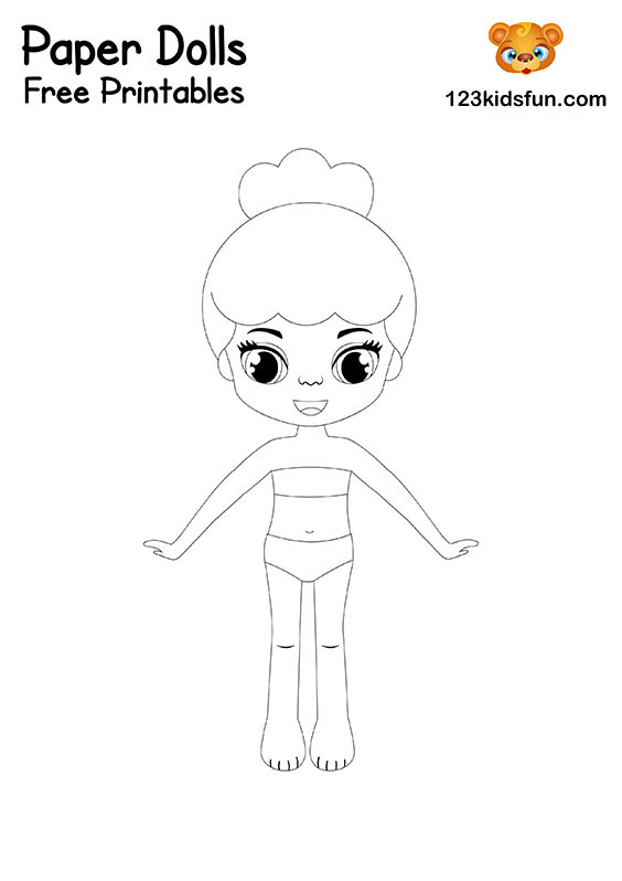 Free Printable Kawaii Paper Dolls Colouring Pages