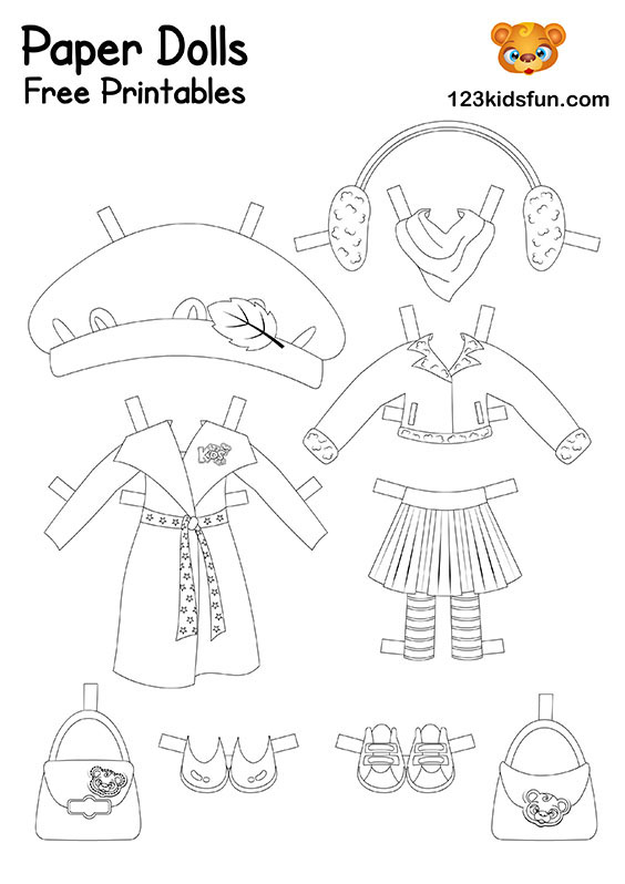 Free Printable Little Princess Paper Doll - Autumn Coloring Pages