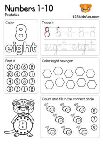 Free Printable Number Worksheets 1-10 for Preschool & Kindergarten Kids ...