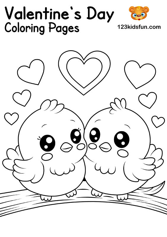 Happy Valentine's Day - Free Valentine's Day Coloring Pages for Kids and Printable Valentine's Day Cards