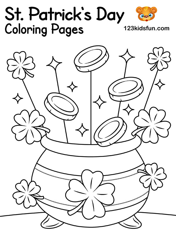 Pot of Gold - Free Printable St. Patrick’s Day Coloring Pages for Kids