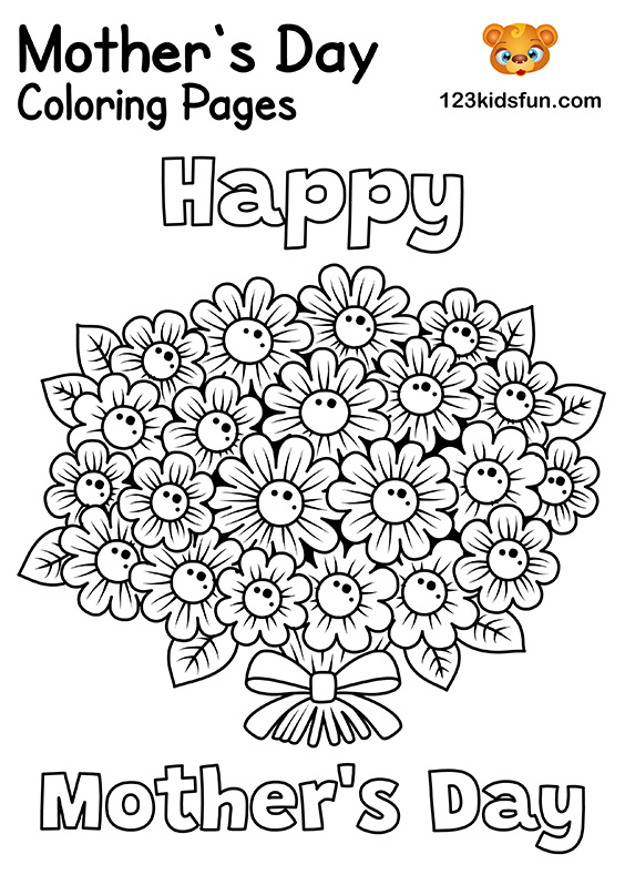 Free Mother’s Day Coloring Pages for Kids and Printable Mother’s Day Cards