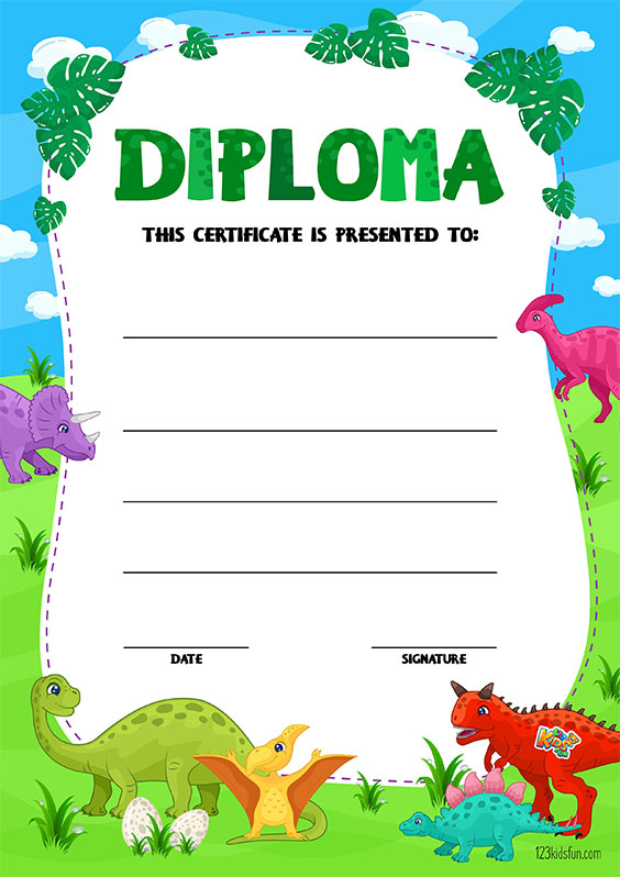 Free Printable Colorful Kids Graduation Diploma - Boy Personalized Certificate