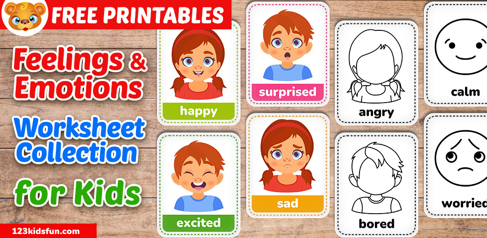 Feelings & Emotions Worksheet Collection for School and Preschool Kids